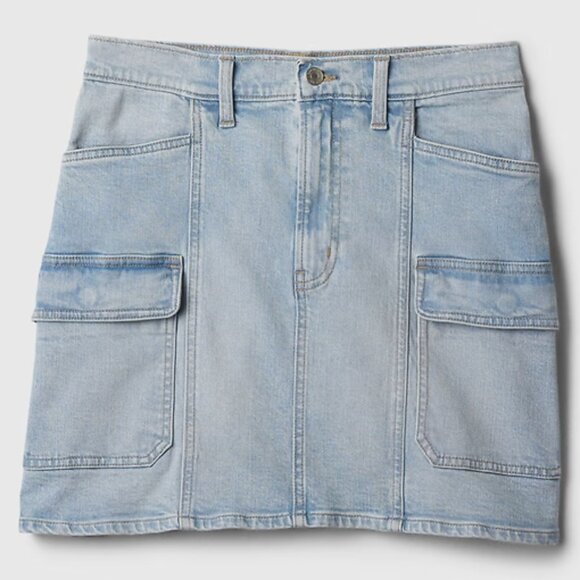 GAP Light Wash Denim Cargo Mini Skirt/NWT/Size 2/26 - Picture 3 of 12
